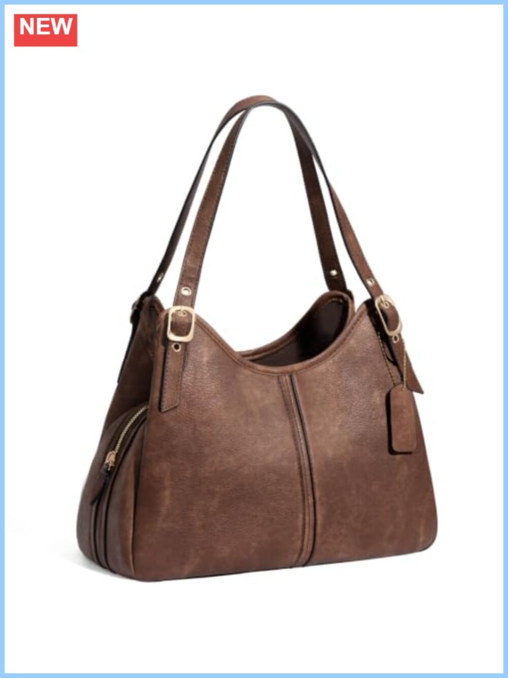 Soft PU Leather Hobo Shoulder Bag Slouchy Vintage Everyday Purse